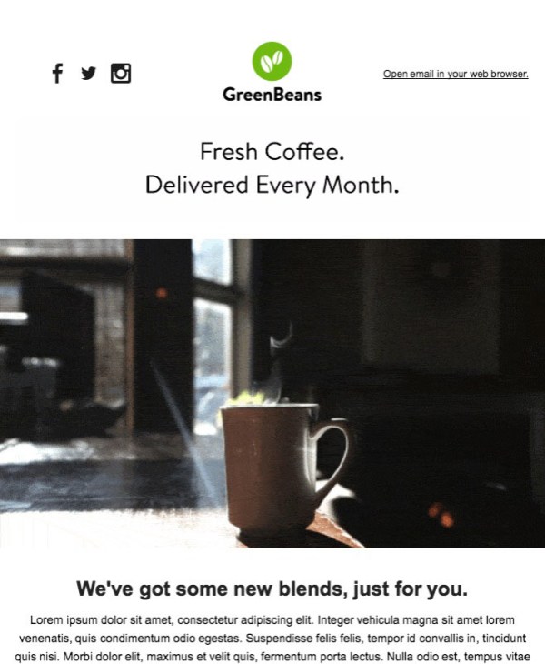 coffee email template