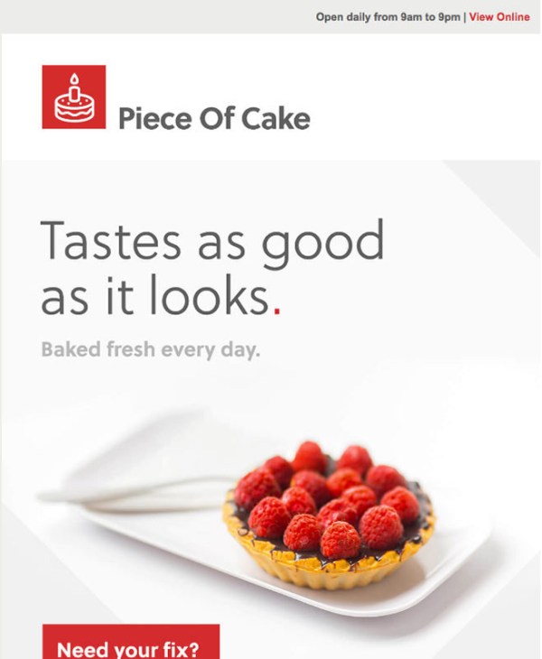 piece of cake email template