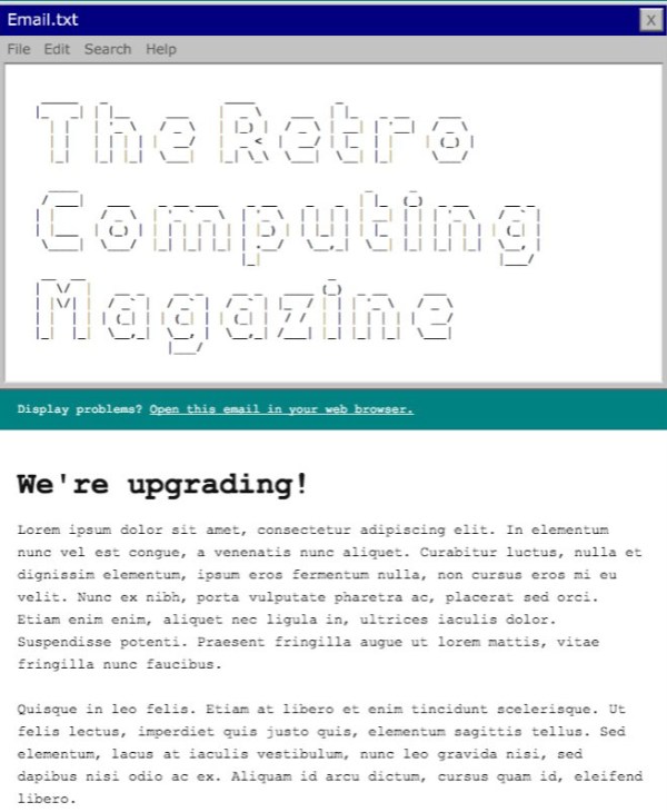 retro computing email template