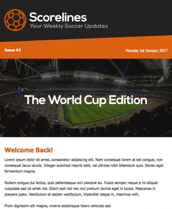 world cup email template