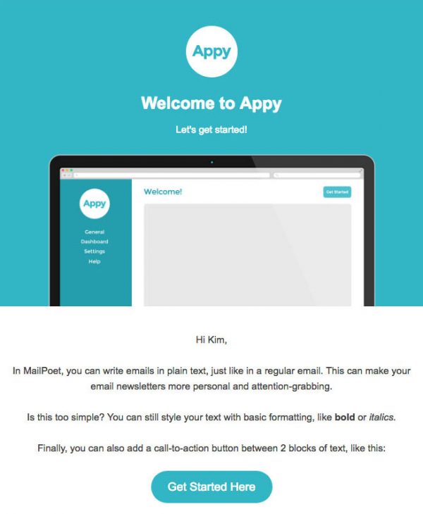 welcome email template