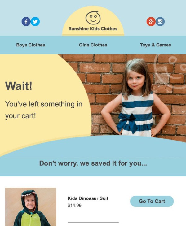 kids clothing email template