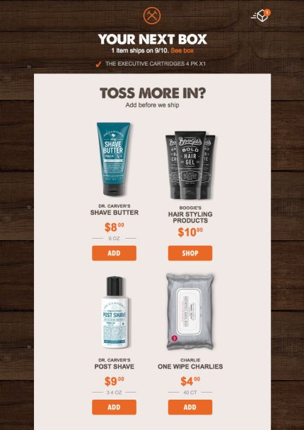 Dollar Shave Club upsell