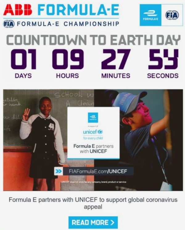 Formula-E  email countdown timer example