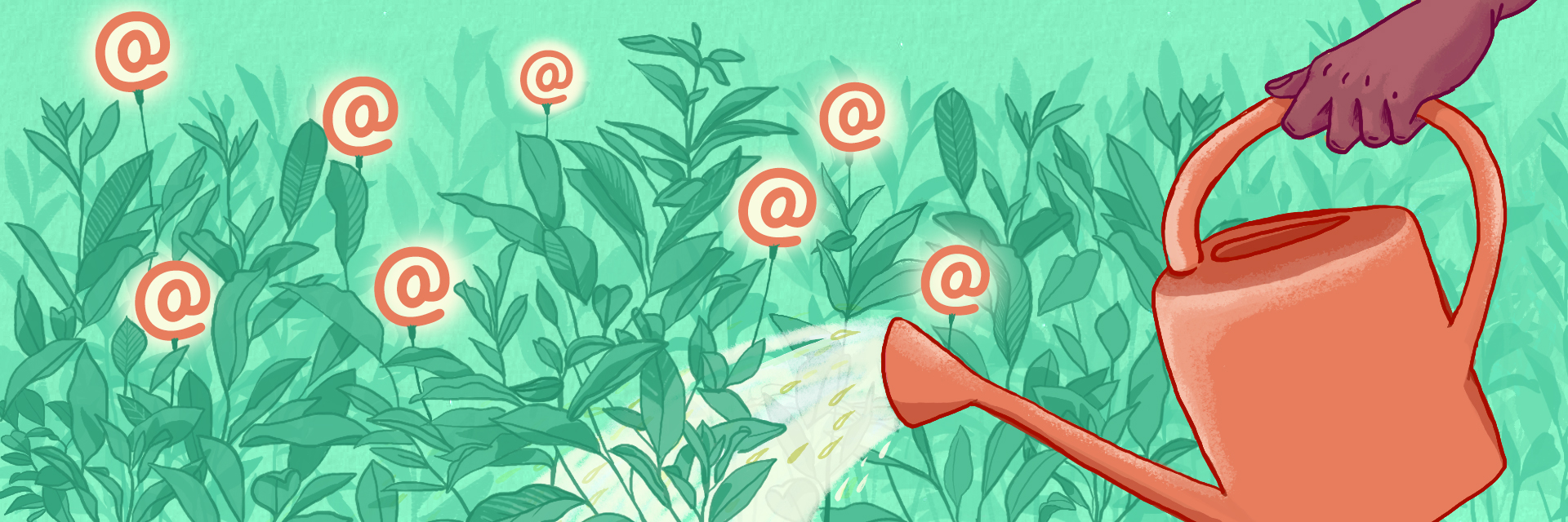 Watering email flowers