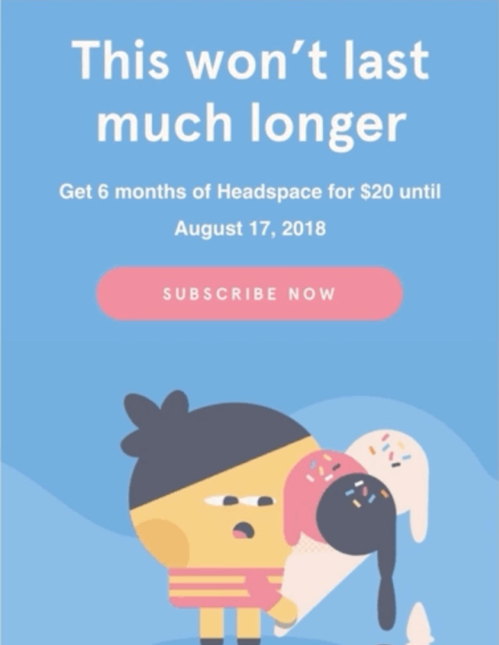 Headspace summer sale email