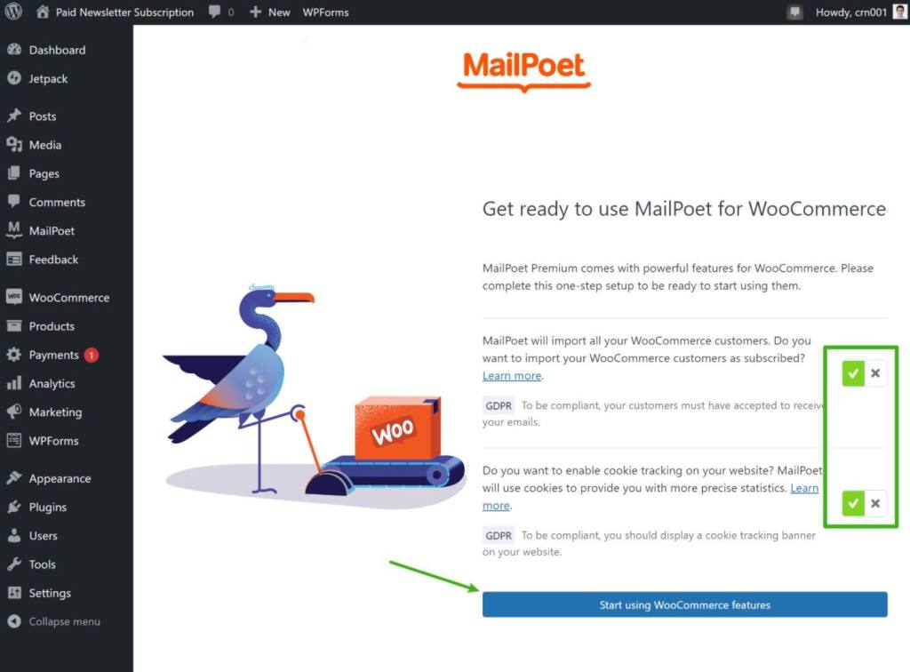 MailPoet WooCommerce integration