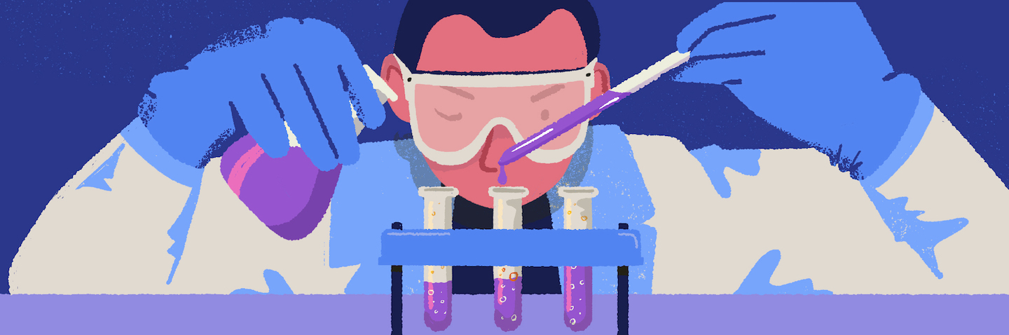 illustration of someone conducting a scientific experiment