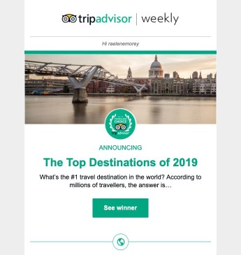 tripadvisor email that is a poor example of email segmentation