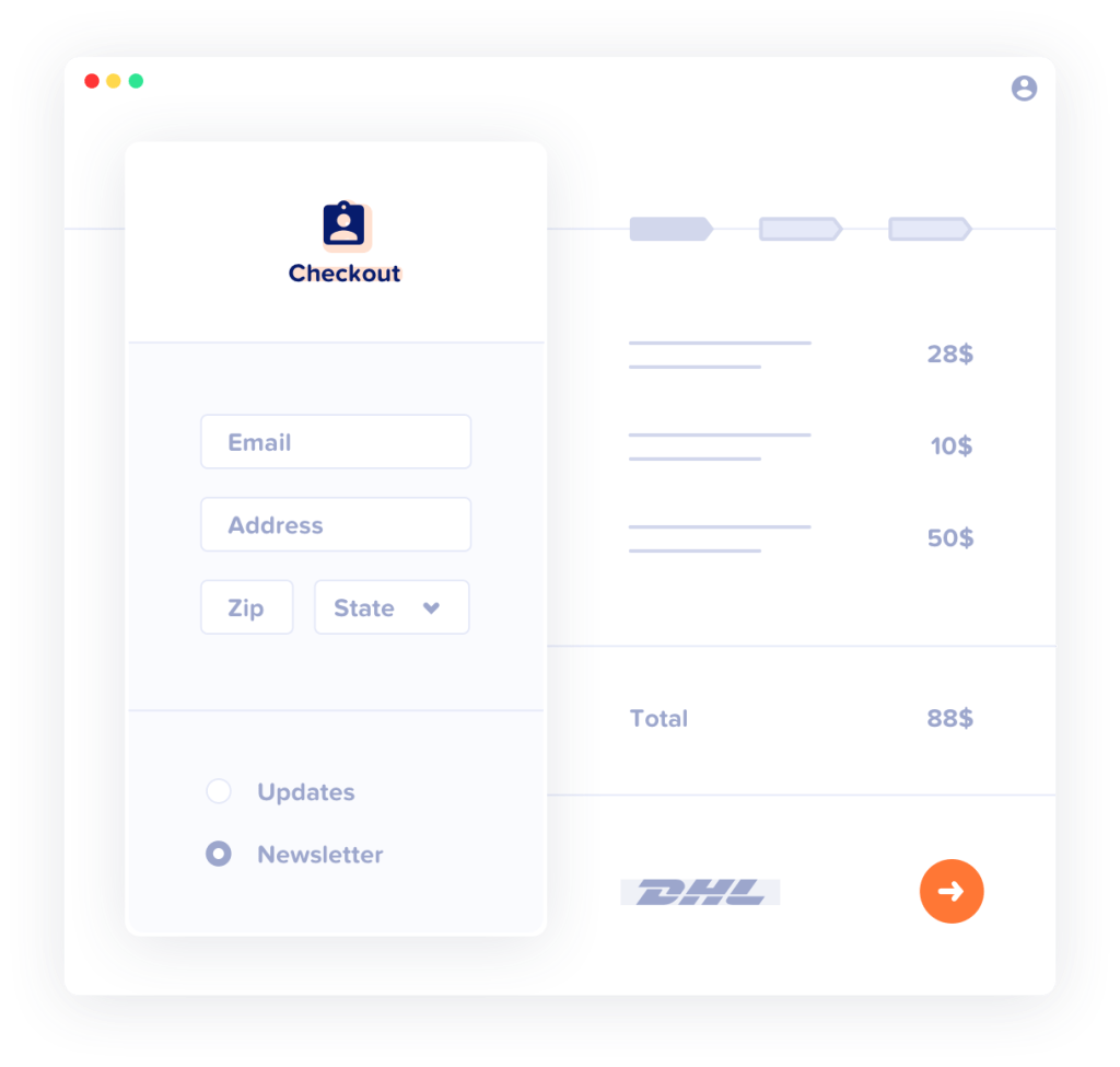 illustration of WooCommerce customers list email sign up