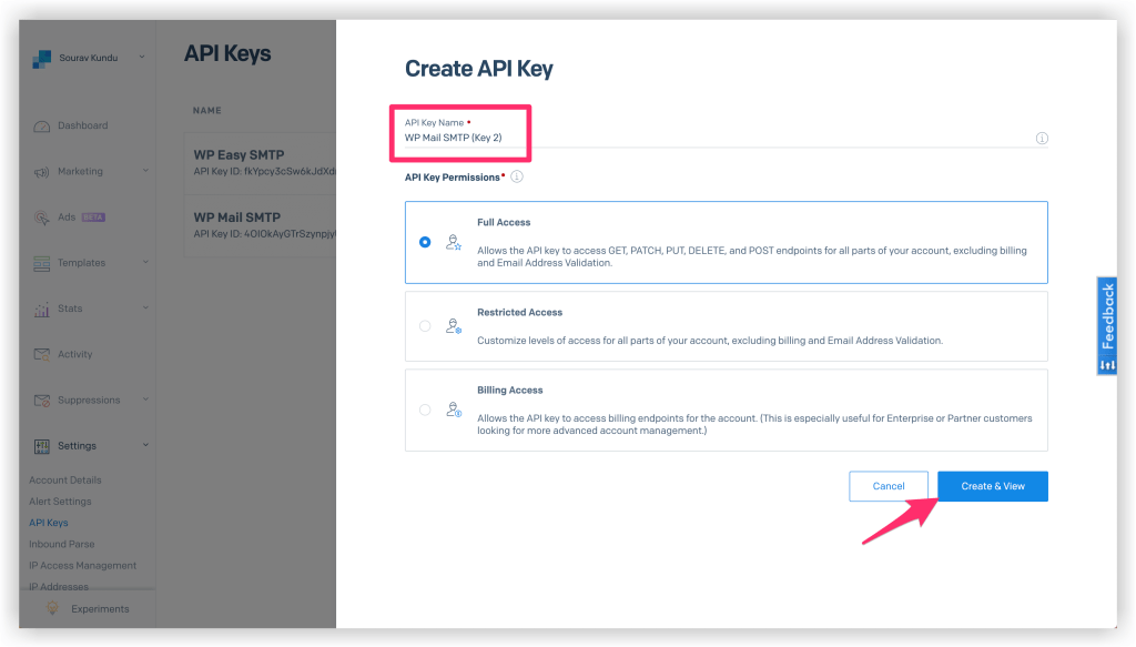 Configuring SendGrid API key