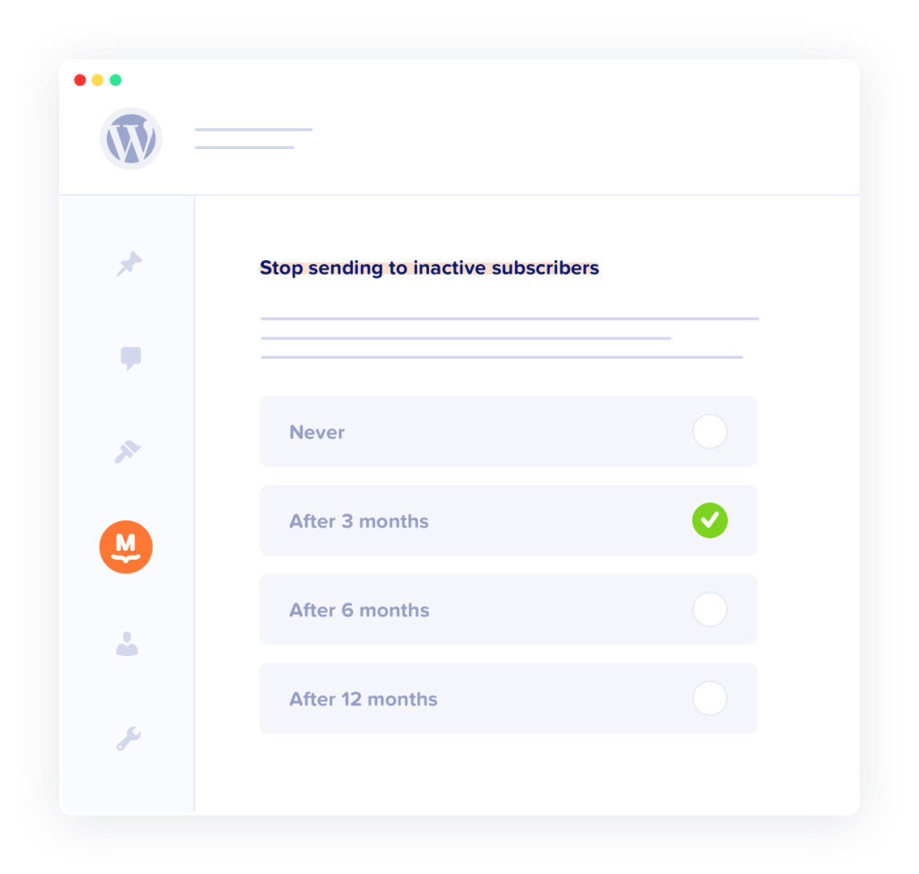 illustration of MailPoet's inactive subscriber settings