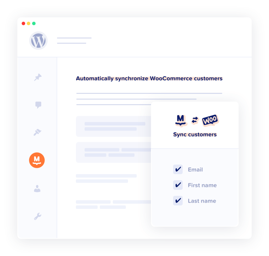 Illustration of the WooCommerce customers list sync