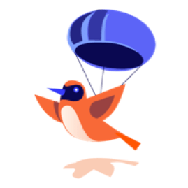 illustration of a bird with a parachute