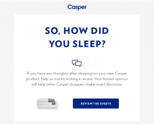 Casper customer Review Request