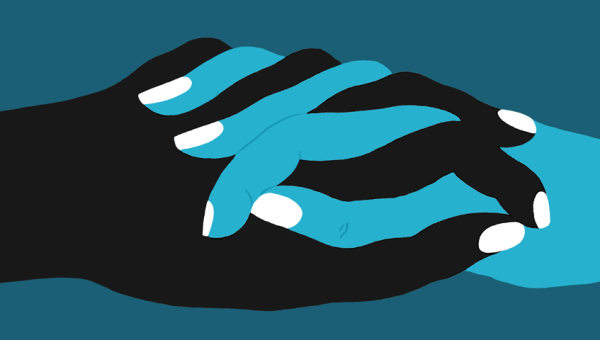 Illustration of holding hands