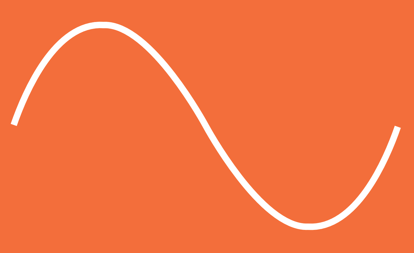 white curve on an orange background