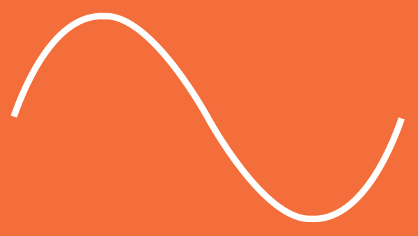 white curve on an orange background