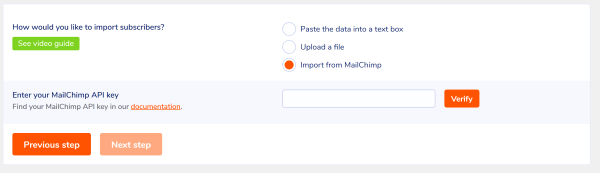 Import from MailChimp