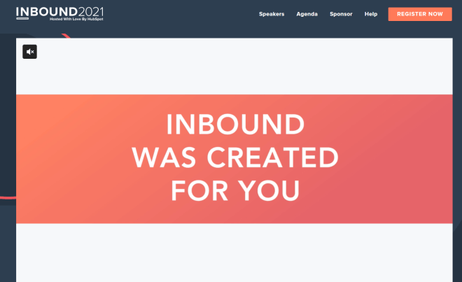 Example of a newsletter landing page from Inbound