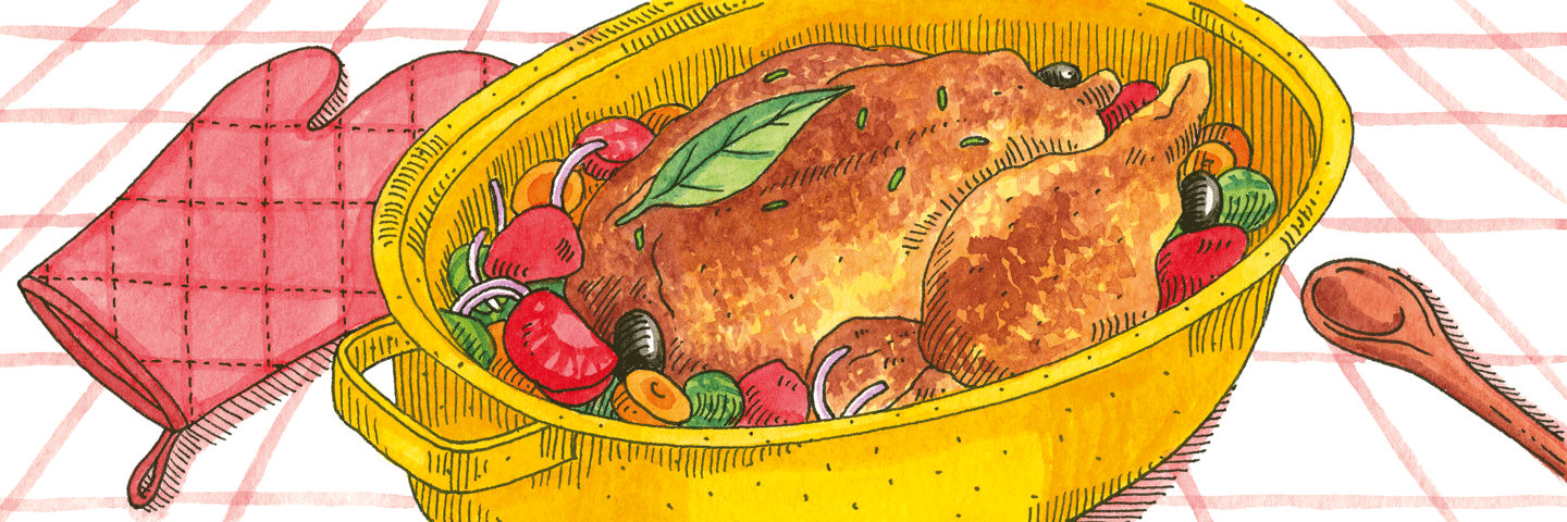 Illustration of chicken-pot.