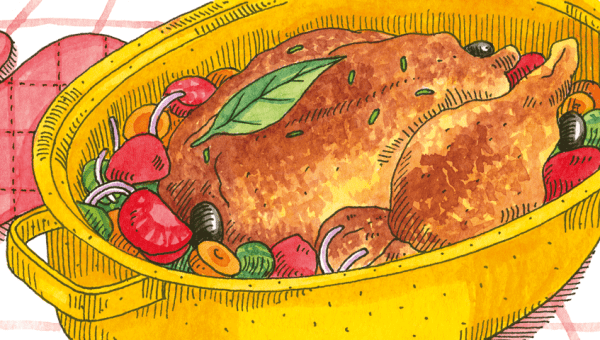 Illustration of chicken-pot.