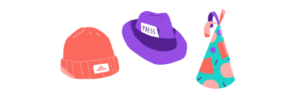 Multiple hats illustration. 