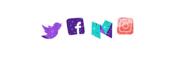 Multiple social media channels illustration. 