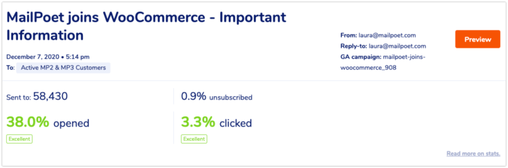 MailPoet old analytics