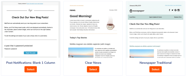 MailPoet Post Notification Templates