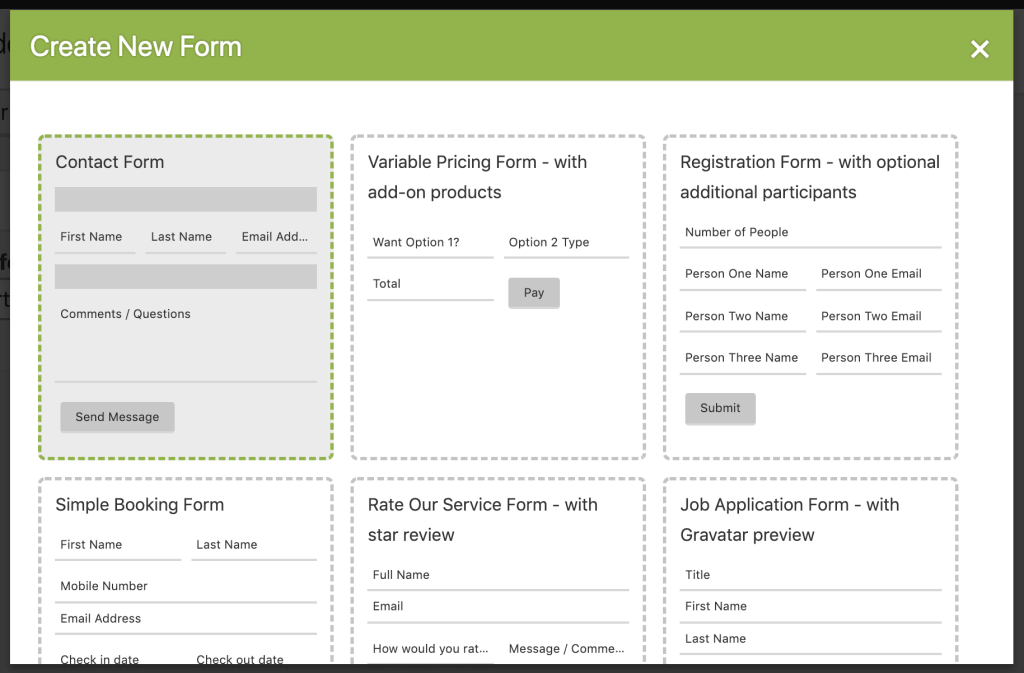 Caldera forms add new form page. 