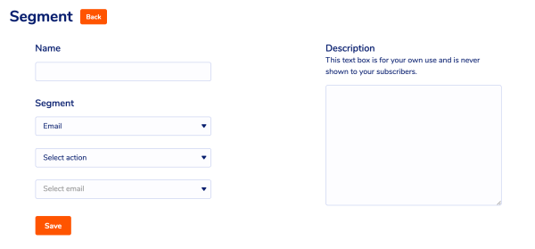 Segmentation options in MailPoet