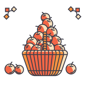 Basket of apples.