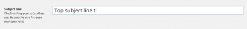 Setting up a subject line in Mailpoet