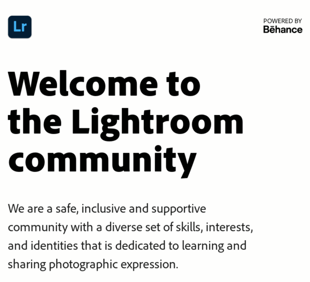 Welcome email from Lightroom