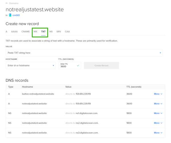 Add DNS records