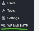 screenshot of highlighted admin menu item for WP Mail SMTP. 